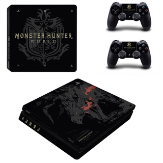 Monster Hunter Skin Adesivos Para Sony Ps4 Fino Playstation + 2 Controladores