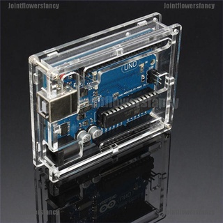 jointflowersfancy transparente caso acrílico cubierta shell caja de ordenador para arduino r3 cbg