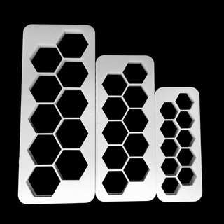 Enc 3 pzs molde hexagonal de plástico para pasteles/cortador de galletas de Chocolate/herramientas de decoración de Fondant (6)