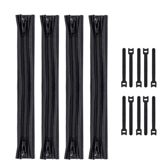 Paquete de 4 fundas de gestión de cables con 10 piezas de corbata de Cable con cremallera