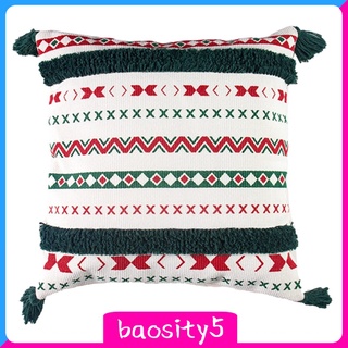 Fundas de almohada boho de algodón tejidas decorativas con borlas para sofá cama, acento fundas de cojín para decoración del hogar