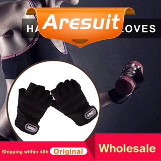 aresuit 1 par de guantes de fitness transpirables antideslizantes resistentes al desgaste levantamiento de pesas equipo deportivo mancuernas extendida guantes de muñeca para hombres mujeres