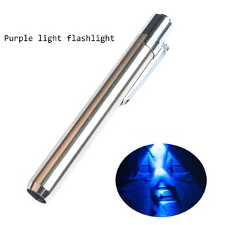 mini linterna led de acero inoxidable/lámpara de luz uv con batería (9)