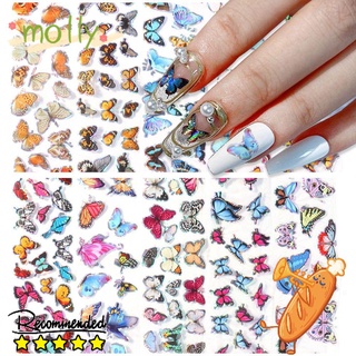 MOLLY 10pcs Transfer Foils Nail Foils Adhesive Sticker Butterfly Nail Stickers Manicure Tools Starry Paper Nail Art Tips Holographic Laser