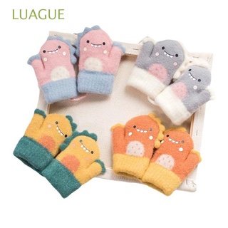 LUAGUE Comfortable Warm Mittens Soft Cotton Mittens Baby Gloves Windproof Winter Infant Cartoon Furry Girls Thicken/Multicolor