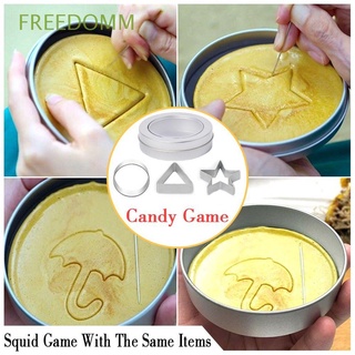 FREEDOMM 6Pcs/Set Sugar Bowl Squid Game Chocolate Mold Umbrella Candy Molds Star Triangle Round Tool Same Style