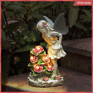 jardín ángel flor hada estatua micro paisaje para el hogar al aire libre patio arte