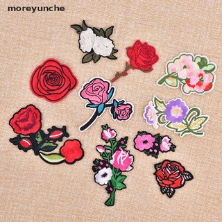 moreyunche 11 piezas parches de flores apliques de hierro bordado en parche para accesorios de ropa cl