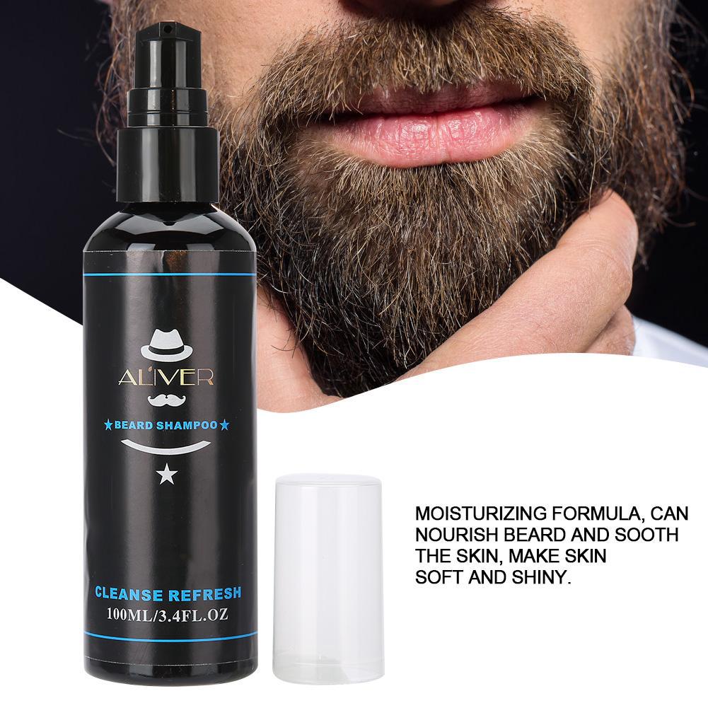 100ml hombres barba limpieza profunda champú hidratante limpieza cuidado de la barba (6)
