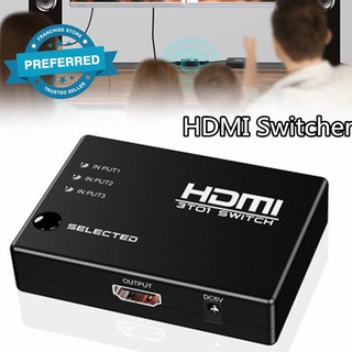 Hdmi divisor 3x1 conmutador de 3 puertos Hub Box interruptor automático 3D 3 1 Out 1080P en remoto U9I8