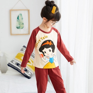 pijamas conjuntos casual de manga larga loungewear de dibujos animados impreso o-cuello pijama ligero niño de algodón ropa de sueño