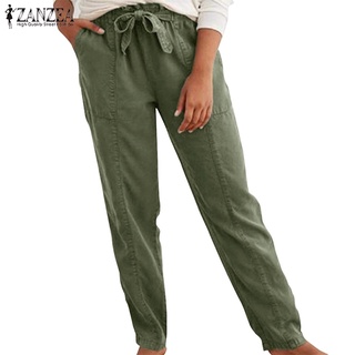 ZANZEA Women Wide Legs Baggy Casual Elastic Waist Long Pants (1)