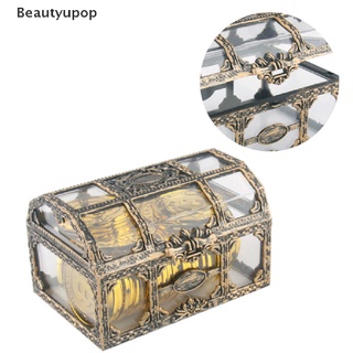 [beautyupop] caja de almacenamiento de dinero de plástico transparente pirata juguetes pirata caja del tesoro caliente