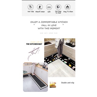 alfombra de cocina moderna antideslizante para el hogar, diseño de dibujos animados, alfombra suave, baño, tira larga, absorción (8)