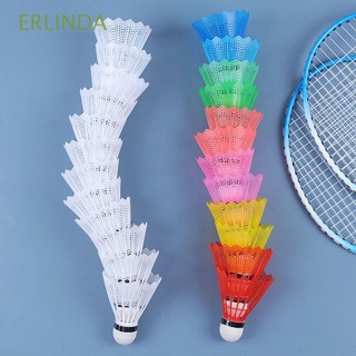 erlinda 12 bolas de bádminton de plástico volantes productos volantes portátil colorido durable juego de deportes raqueta deportes deporte entrenamiento bola de entrenamiento/multicolor