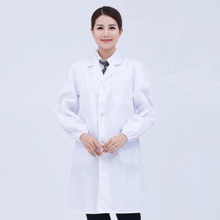 Ropa médica👩‍⚕️👩‍⚕️Blanco lab abrigo mono de manga larga de manga corta hombres y mujeres experimental farmacia alimentos enfermera doctor abrigo blanco