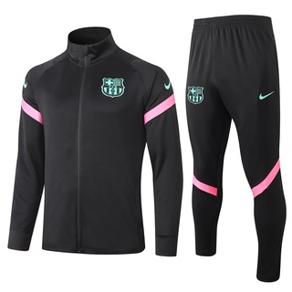 2021 fc barcelona hombres negro ropa deportiva traje de entrenamiento jersey chaqueta traje