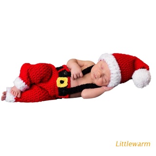 lit navidad bebé recién nacido foto props trajes de navidad ganchillo ropa santa claus rojo y blanco sombrero pantalones foto accesorios ins