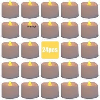 [meifuyi] 24 piezas de luces de té, luz led sin llama intermitente falsa vela funciona con pilas l 439cl