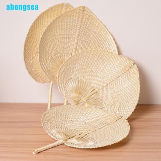 Abongsea Ventilador De paja De bambú hecho a mano De tela Para manualidades/verano/decoración del hogar