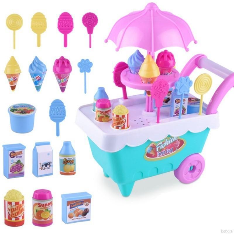 BOBORA juguetes interactivos educativos suaves Mini juguete caramelo helado camión coche con luz música chica