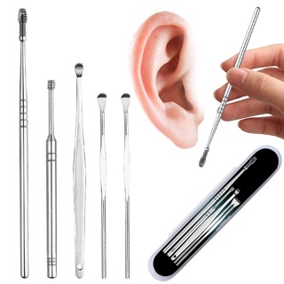 5 pzs removedor de cera de acero inoxidable para limpieza de orejas