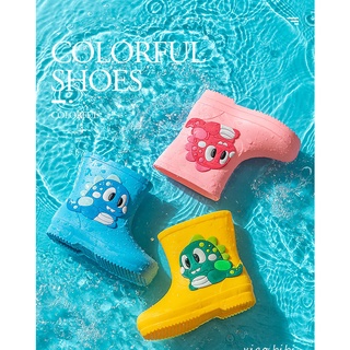 Los niños encantadores zapatos de lluvia impermeables y antideslizantes niños botas de lluvia de los niños zapatos de goma 2-7:dgsjljx.my9.25 (8)