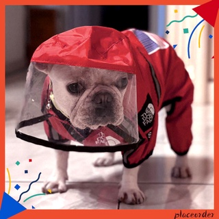 placeorder impermeable perro cachorro impermeable gorra transparente ala lluvia ropa al aire libre mascota ropa