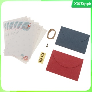 Merry Christmas Theme Printing Writing Paper Envelope Set With Santa Claus Stickers Mini Tree Shape Pendant