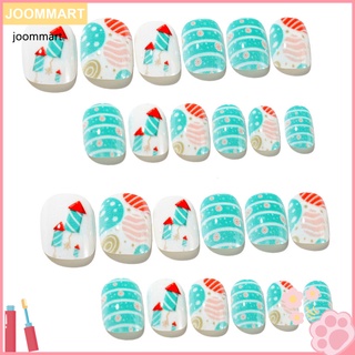 [Jm] puntas de uñas ligeras de la serie de navidad para niños DIY decoración de uñas autoadhesiva para regalo