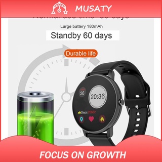 MUSATY_CL 2021 Full Touch Smart Watch Hombres Presión Arterial Monitor De Frecuencia Cardíaca Redondo Smartwatch Mujeres Impermeable Reloj Deportivo Para Android IOS