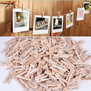 50 pzs Mini clavijas de madera Natural de 25 mm/pequeños Clips de clavijas/fiestas/bodas/artesanías