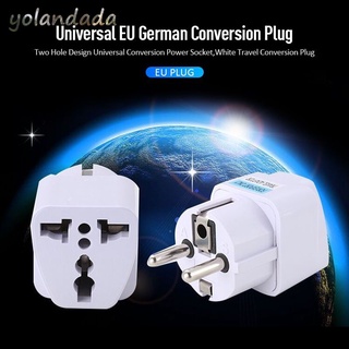 [listo] universal eu alemán conversión enchufe de dos agujeros diseño universal conversión enchufe de alimentación blanco viaje conversión enchufe youmlovess