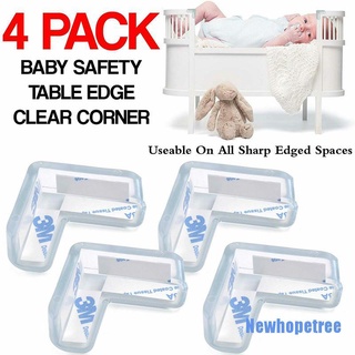[Newhopetree] 4 x muebles de goma transparente borde de esquina cojín de mesa protector de bebé