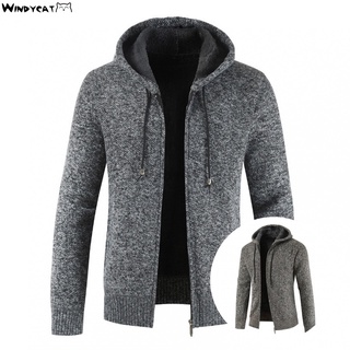Rompevientos chaqueta/Suéter Casual para hombre con capucha De felpa y cordón