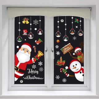 30X90Cm navidad PVC extraíble Santa copo de nieve cristal pared ventana pegatinas/ año nuevo decoración de la casa de navidad (1)