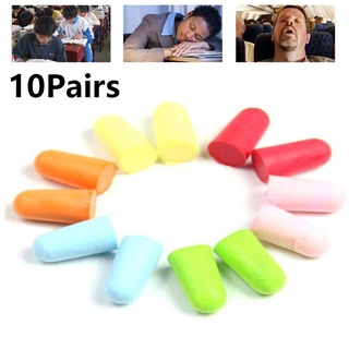 🔸Magia🔹 10 pares de orejeras de estudio de Color aleatorio/tapones para oídos cónicos de viaje/Protector de oído suave/espuma de poliuretano antiruido (6)