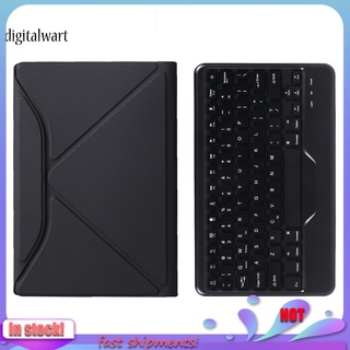 Dgw_ con funda de piel sintética Tablet PC teclado Tablet Bluetooth compatible Ultra-delgada PC teclado estable transmisión