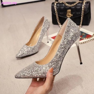 2021 nuevo invierno tacones altos zapatos de novia zapatos de lentejuelas cristal zapatos stiletto boda zapatos mujer plata dama de honor