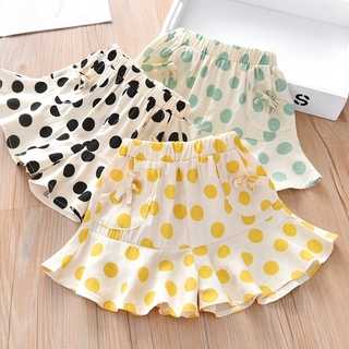 2-6 años niños niña pantalones cortos de verano de algodón de impresión de puntos sueltos pantalones de la pierna (1)