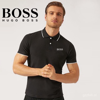 ❤2019 Hugo Boss - camisa de Polo liso para hombre, manga corta ZIvv (1)