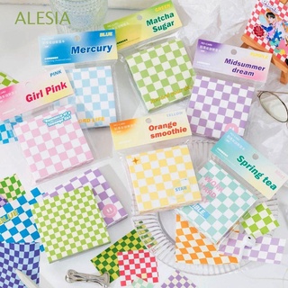 ALESIA Korean Checkerboard Memo Pads Colorful Message Note Grid Pattern Memo Pads Scrapbook Decoration To Do List Reminders Diary Stationery Flakes 100 Sheets Collage Card Ins Planner Paper/Multicolor (1)