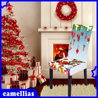 Gaga Store - fundas extraíbles para silla, decoración de navidad, impresas, fundas de asiento elástico, respaldo alto, silla, cocina, decoración de la máquina (3)