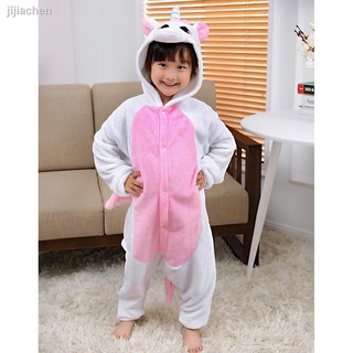 ۩Pijamas niños franela rosa unicornio de dibujos animados pijamas niños niñas manga larga Baju Tidur niños ropa de sueño