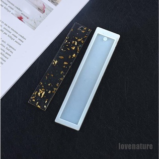 <lovenature> 3 piezas rectángulo marcapáginas UV silicona molde de resina epoxi molde DIY manualidades (4)