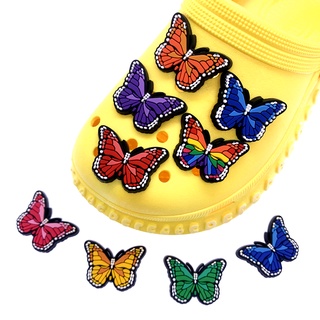 Dibujos Animados Colorido Mariposa Serie Jibbitz Encanto Zapatos Hebilla Accesorios Crocs Para Mujer Sandalias Decoración