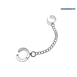 <chunfenguyu> 1pc círculo de cadena larga clip de oreja de titanio de acero no perforado piercing clip pendientes para la vida diaria (8)