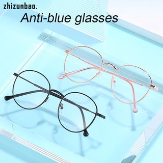 clásico redondo marco de metal gafas de bloqueo de luz azul lente transparente gafas para hombres mujeres