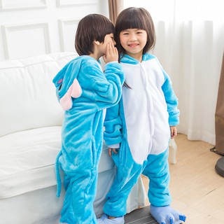 pijama de disfraz de elefante azul onesie invierno ropa de dormir niño niña fiesta cosplay pijamas