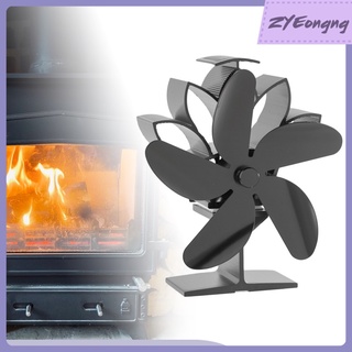 actualización alimentado por calor 5 cuchillas estufa ventilador quemador de madera chimenea superior hogar tranquilo